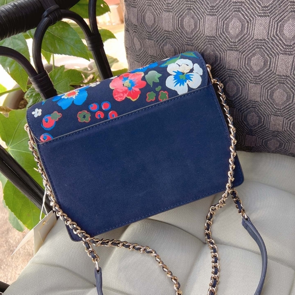 NWT Tory Burch Parker Flower Embroidered Leather Shoulder/crossbody Bag - Picture 2 of 7